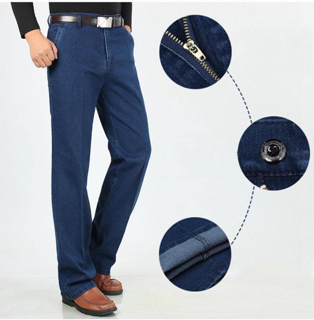 Sommer Dünne Business Casual Straight Leg Elastic Jeans