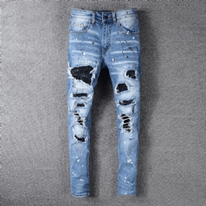 Whiskered Patch Patch Jeans Für Herren