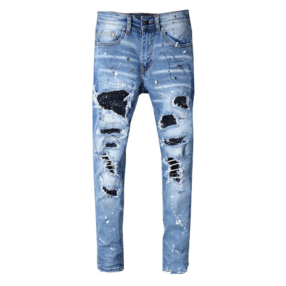 Whiskered Patch Patch Jeans Für Herren