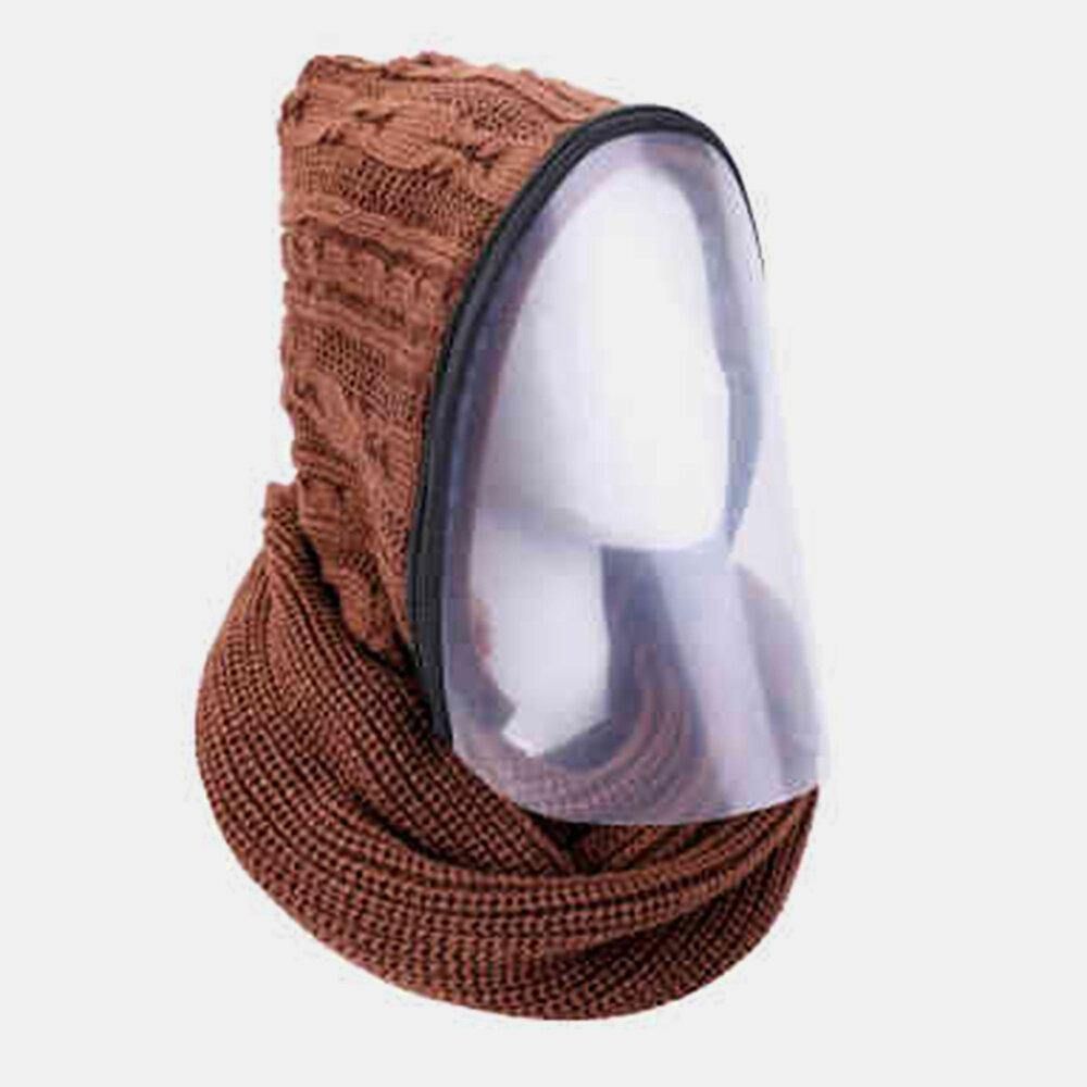 Abnehmbarer Unisex-Schal Zum Warmhalten Staubdichter Reißverschluss Nackenschutz Gestrickter Gesichtsmaskenschal