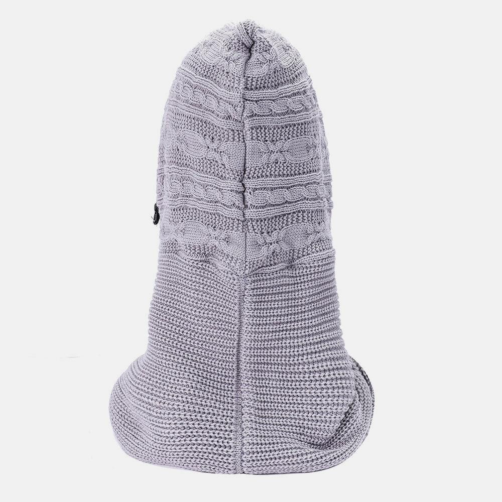 Abnehmbarer Unisex-Schal Zum Warmhalten Staubdichter Reißverschluss Nackenschutz Gestrickter Gesichtsmaskenschal