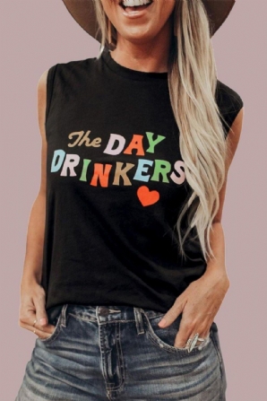 Das Day Drinkers Letters Print Tanktop