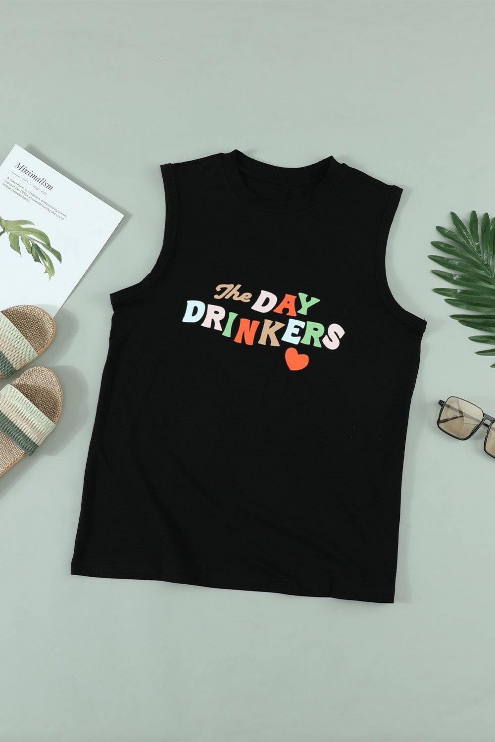 Das Day Drinkers Letters Print Tanktop