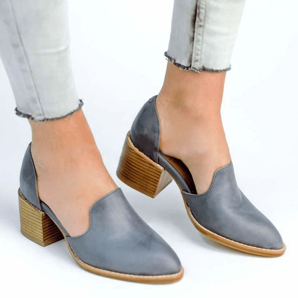 Us-Größe 5-11 Chunky Heel Pumps Lässige Slip-On-Schuhe