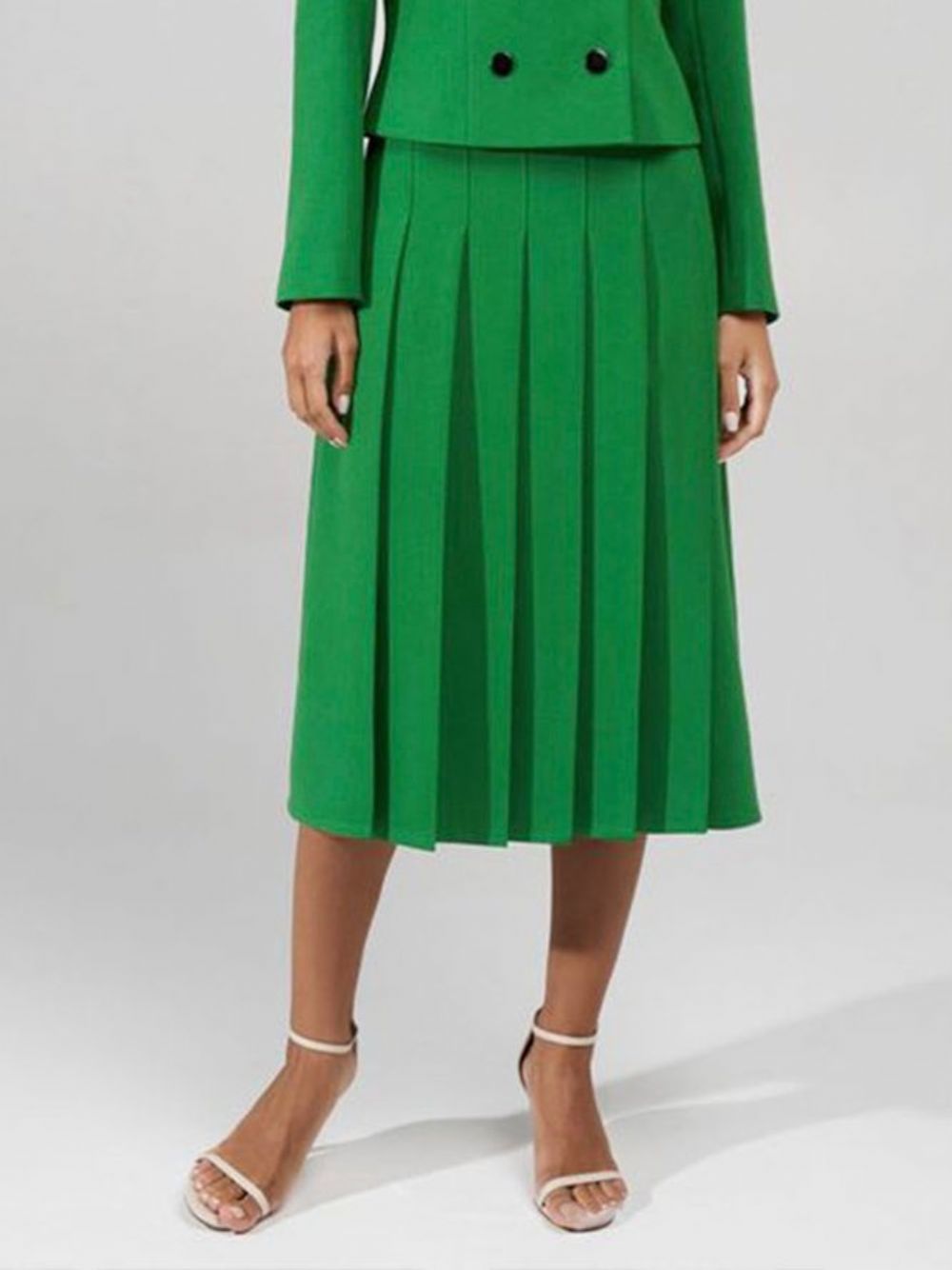 Daily Plain Green Regular Fit Eleganter Rock