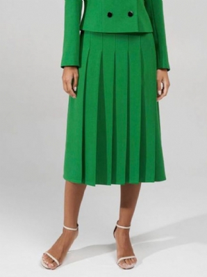 Daily Plain Green Regular Fit Eleganter Rock