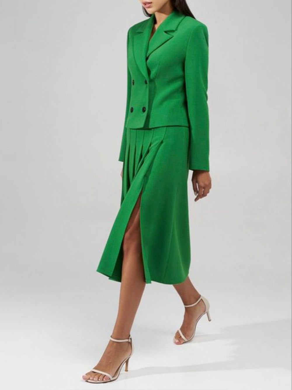 Daily Plain Green Regular Fit Eleganter Rock