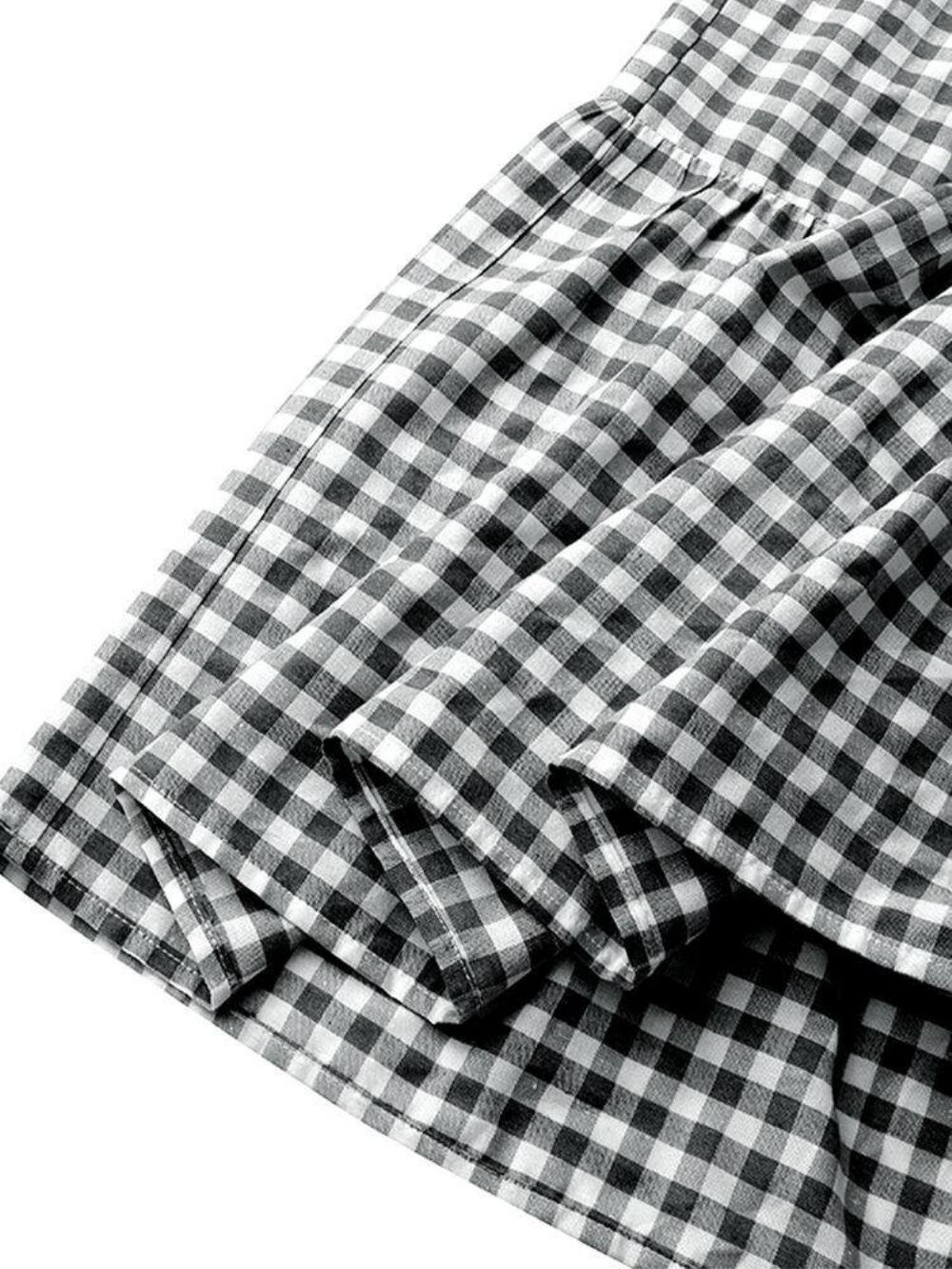 Damen Plaid Plissee Schnürröcke Mit Elastischer Taille