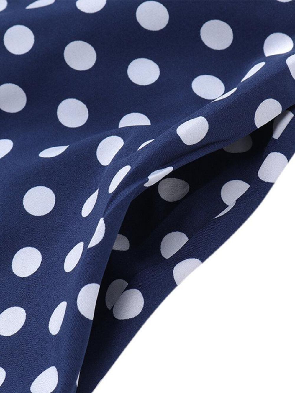 Frauen Polka Dot Print Lose Big Swing Seitentaschen Lässiger Langer Rock