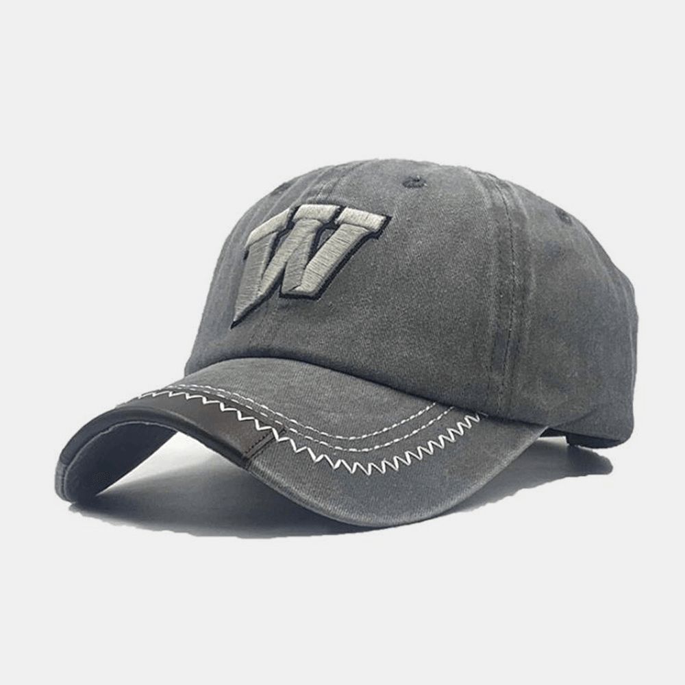 Gewaschene Unisex-Baseballmütze Aus Baumwolle Mit Buchstabenstickerei Retro-All-Match-Fitted Mützen Entspannte Verstellbare Kappe