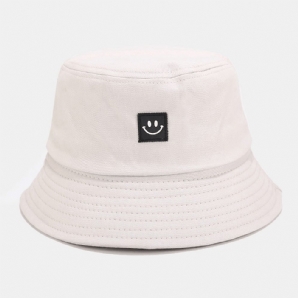 Unisex-Lächeln-Muster-Flecken-Sonnenhut Mit Breiter Krempe All-Match Outdoor Casual Sunshade Bucket Hat