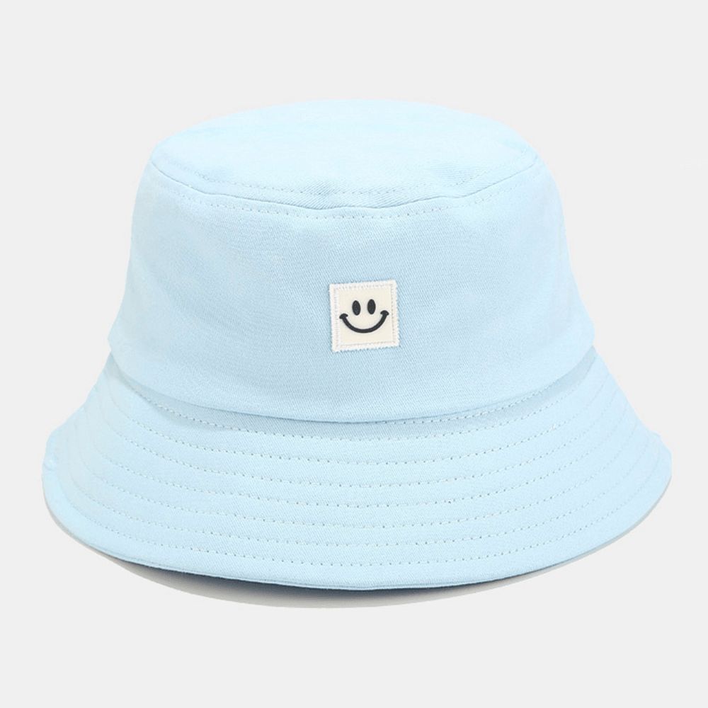 Unisex-Lächeln-Muster-Flecken-Sonnenhut Mit Breiter Krempe All-Match Outdoor Casual Sunshade Bucket Hat