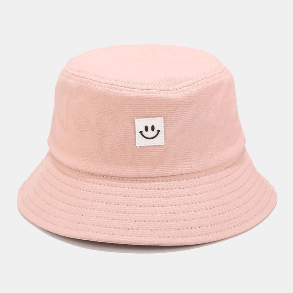 Unisex-Lächeln-Muster-Flecken-Sonnenhut Mit Breiter Krempe All-Match Outdoor Casual Sunshade Bucket Hat