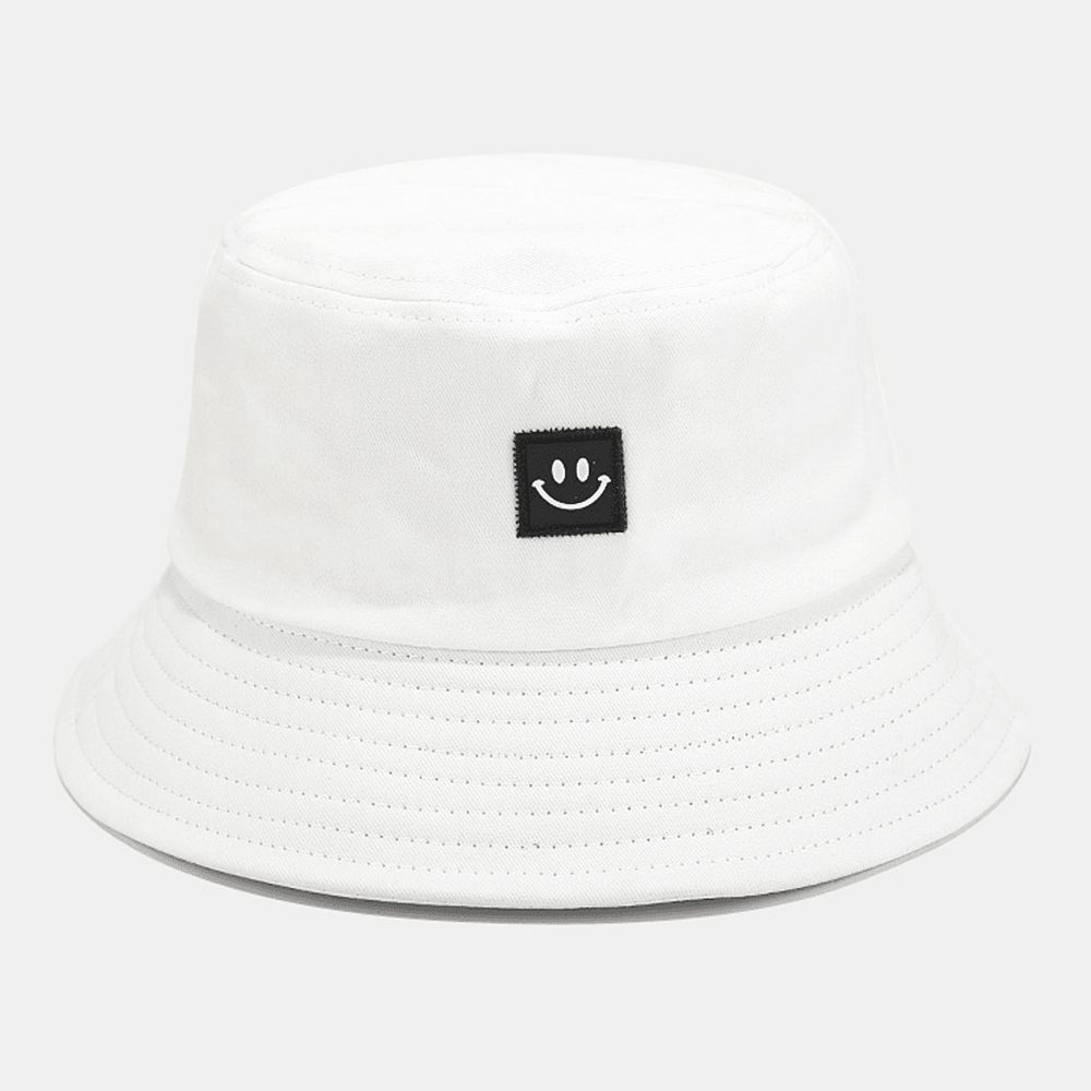 Unisex-Lächeln-Muster-Flecken-Sonnenhut Mit Breiter Krempe All-Match Outdoor Casual Sunshade Bucket Hat