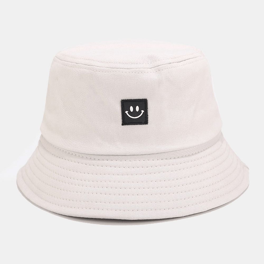 Unisex-Lächeln-Muster-Flecken-Sonnenhut Mit Breiter Krempe All-Match Outdoor Casual Sunshade Bucket Hat