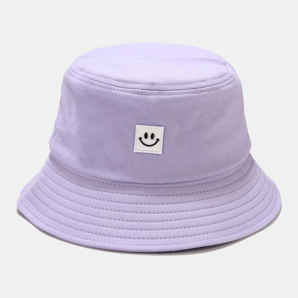 Unisex-Lächeln-Muster-Flecken-Sonnenhut Mit Breiter Krempe All-Match Outdoor Casual Sunshade Bucket Hat