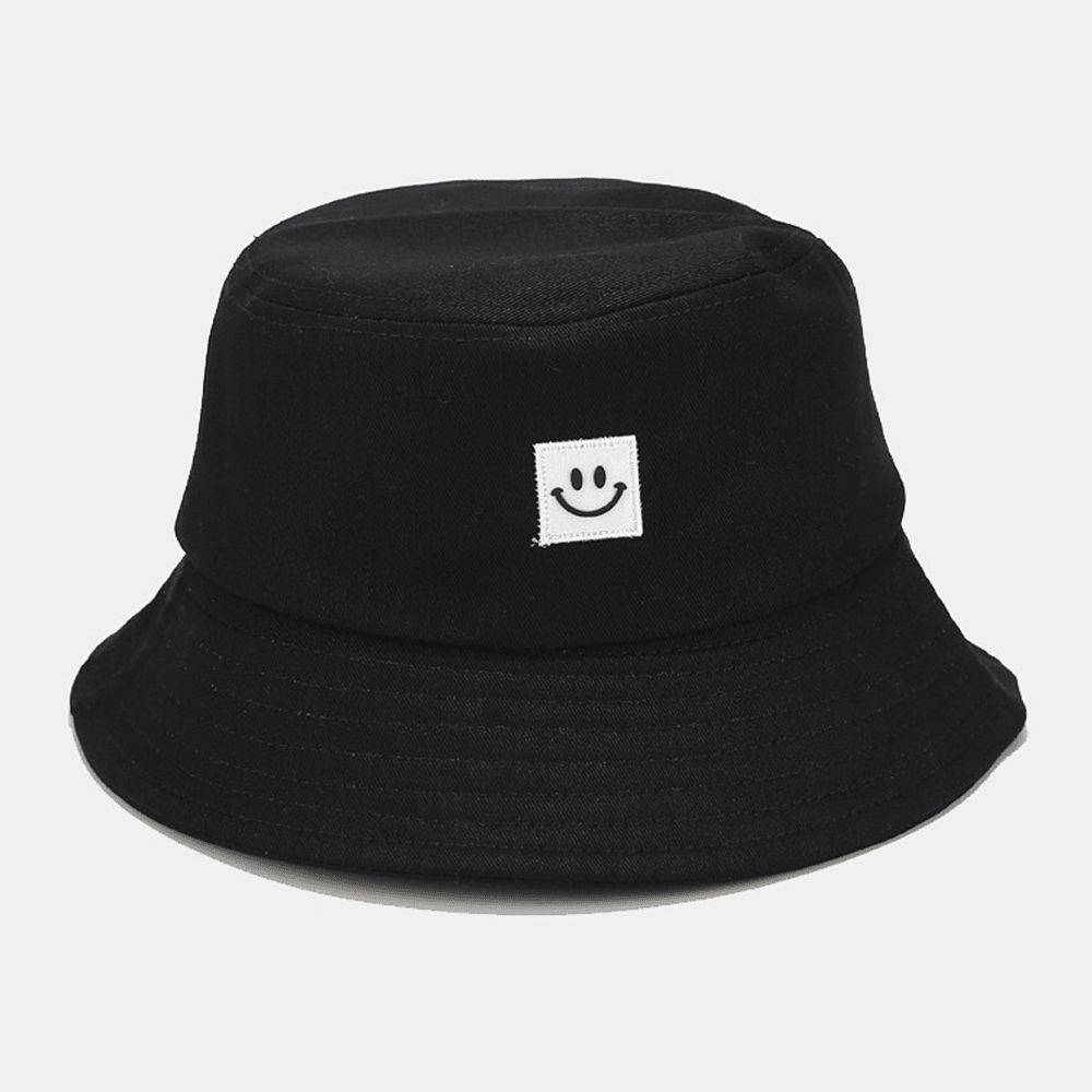 Unisex-Lächeln-Muster-Flecken-Sonnenhut Mit Breiter Krempe All-Match Outdoor Casual Sunshade Bucket Hat