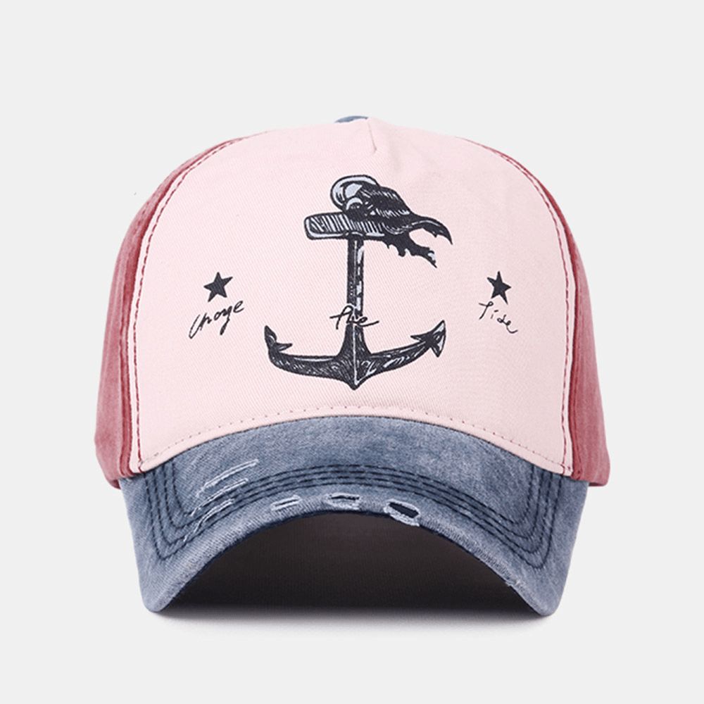 Unisex Make-Old Piratenschiff Ankermuster Ivy Mützen Outdoor Sonnenschutz Baseballmützen Stretch Fit Cap