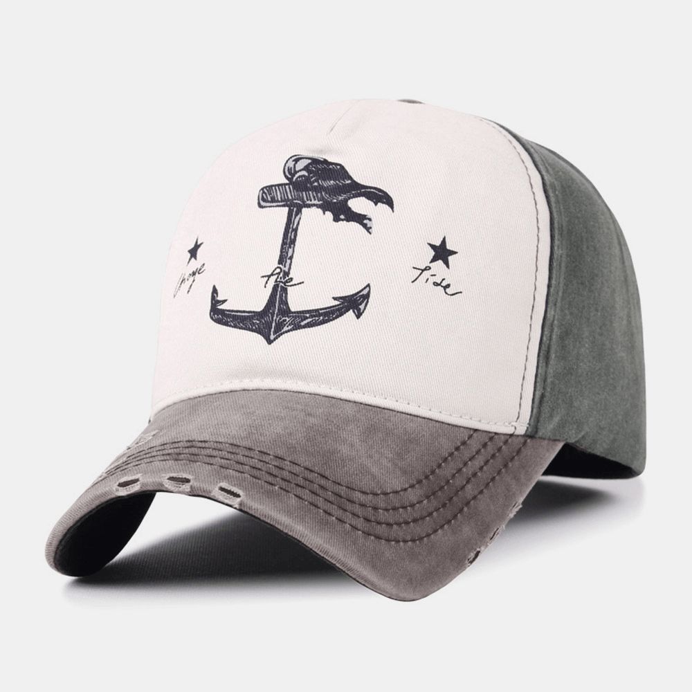 Unisex Make-Old Piratenschiff Ankermuster Ivy Mützen Outdoor Sonnenschutz Baseballmützen Stretch Fit Cap