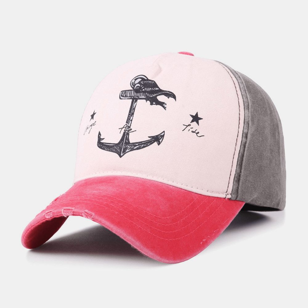 Unisex Make-Old Piratenschiff Ankermuster Ivy Mützen Outdoor Sonnenschutz Baseballmützen Stretch Fit Cap