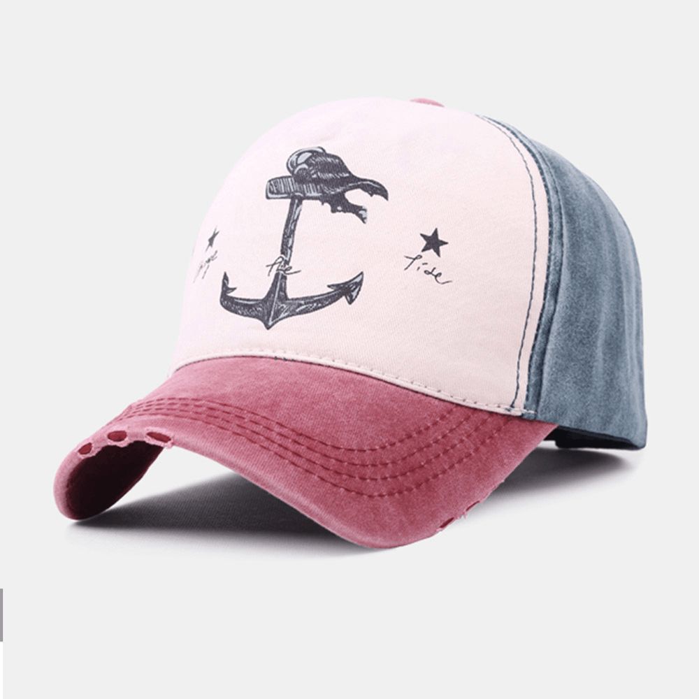 Unisex Make-Old Piratenschiff Ankermuster Ivy Mützen Outdoor Sonnenschutz Baseballmützen Stretch Fit Cap