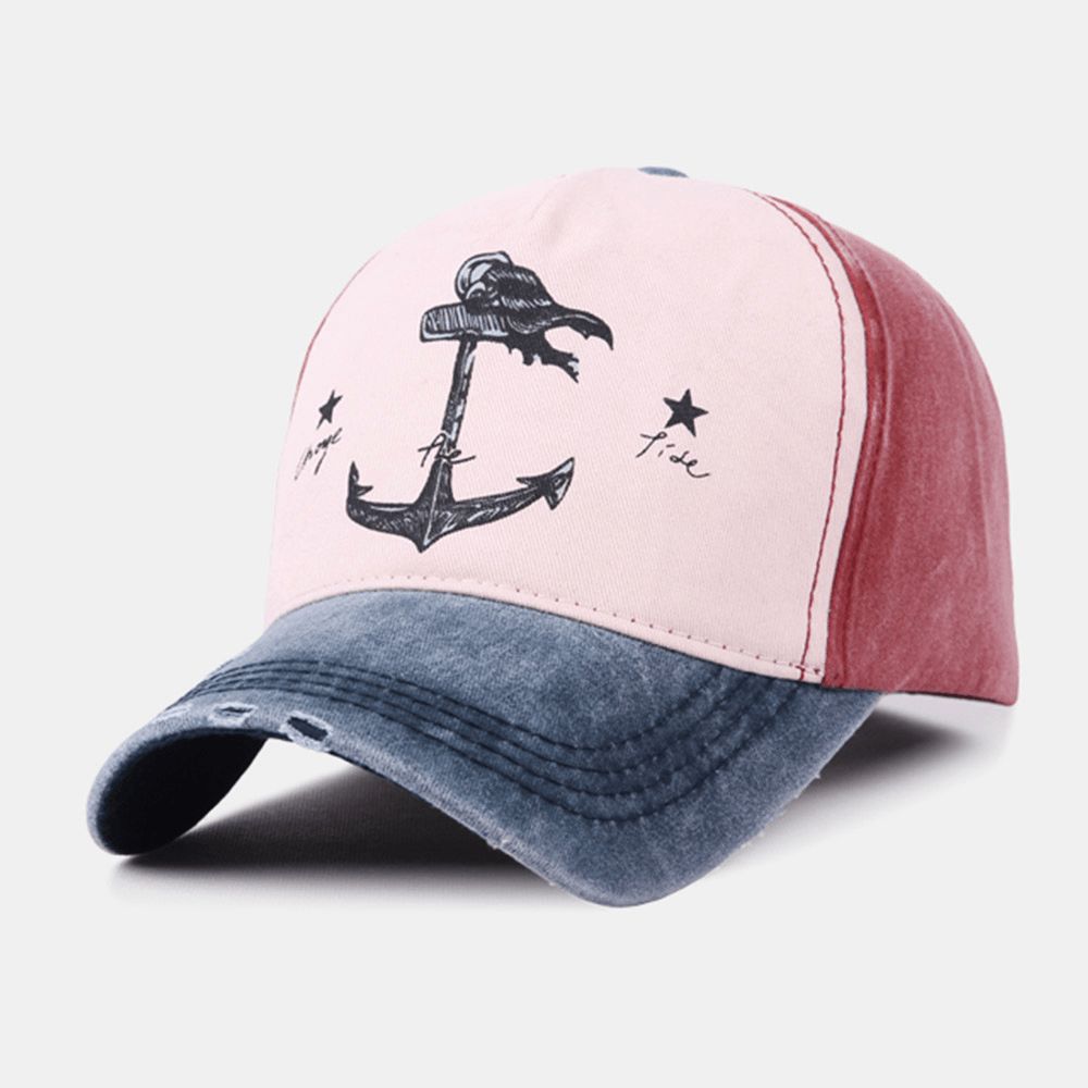 Unisex Make-Old Piratenschiff Ankermuster Ivy Mützen Outdoor Sonnenschutz Baseballmützen Stretch Fit Cap