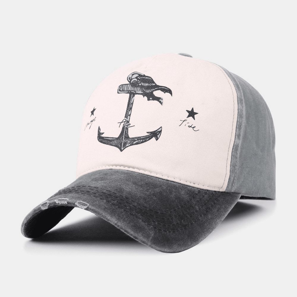 Unisex Make-Old Piratenschiff Ankermuster Ivy Mützen Outdoor Sonnenschutz Baseballmützen Stretch Fit Cap