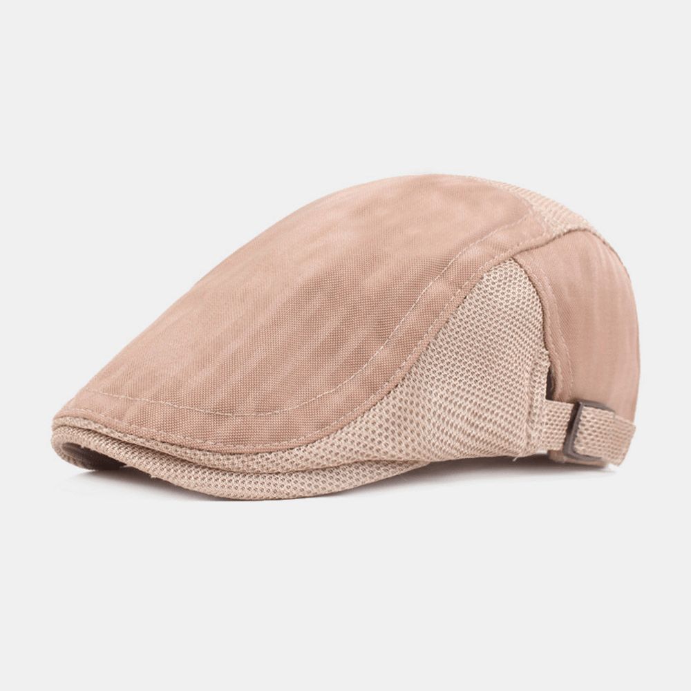 Unisex Mesh Atmungsaktive Baskenmütze Streifenmuster Sommer Sonnenschirm Zeitungsjunge Hut Schiebermütze Ivy Cap