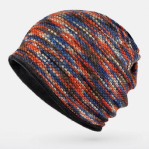 Unisex Plus Samt Warme Dicke Outdoor Mischfarbe Lässige Persönlichkeit Brimless Beanie