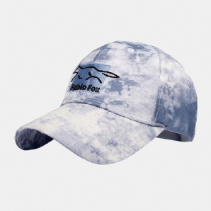 Unisex Tie-Dye Ivy Mützen Little Fox Stickmuster Outdoor-Sonnenschutz Relaxed Adjustable Mützen Baseball Hats