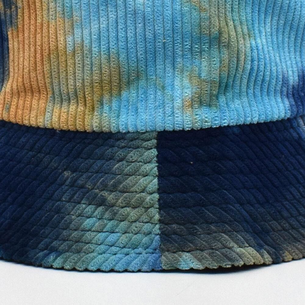 Unsiex Doppelseitiger Tie-Dye Cord Und Baumwolle Warmer Weicher Outdoor Casual All-Match Bucket Hat