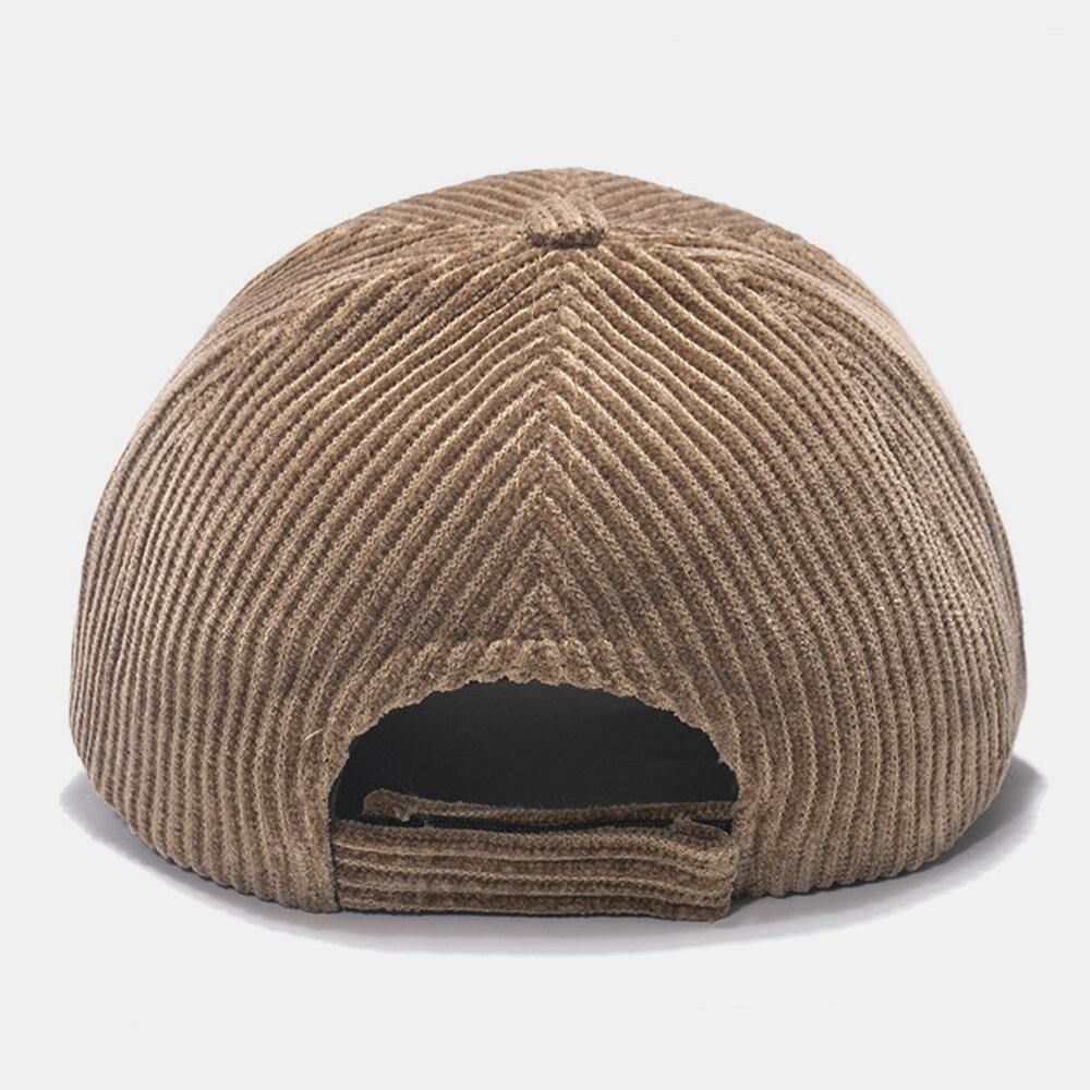 Womne Corduroy Warm M Badge Sunvisor All-Match Lässige Baseballmütze