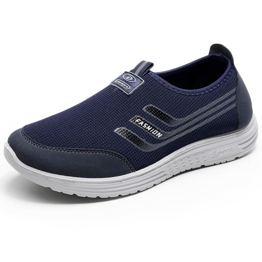 Atmungsaktive Bequeme Slip-On-Laufschuhe Für Herren Aus Strickstoff