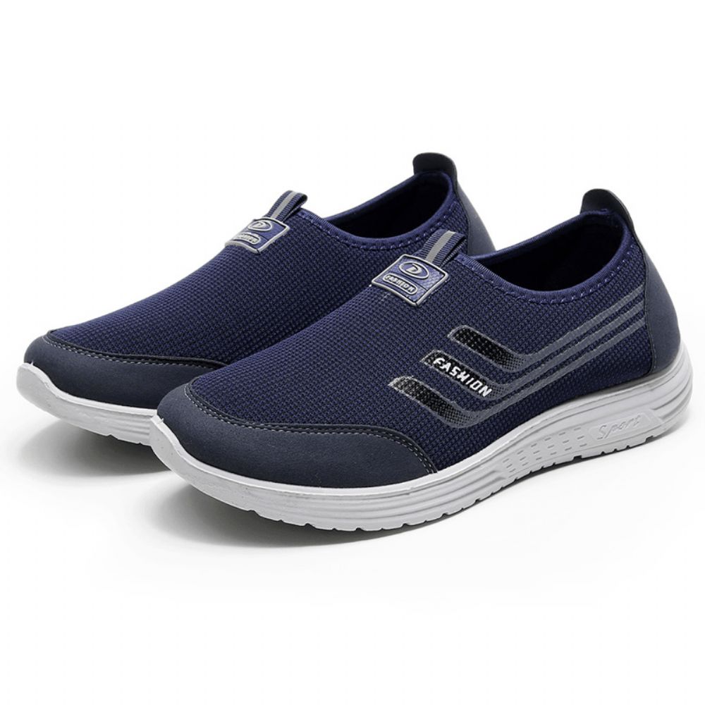 Atmungsaktive Bequeme Slip-On-Laufschuhe Für Herren Aus Strickstoff