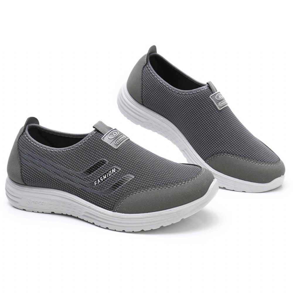 Atmungsaktive Bequeme Slip-On-Laufschuhe Für Herren Aus Strickstoff