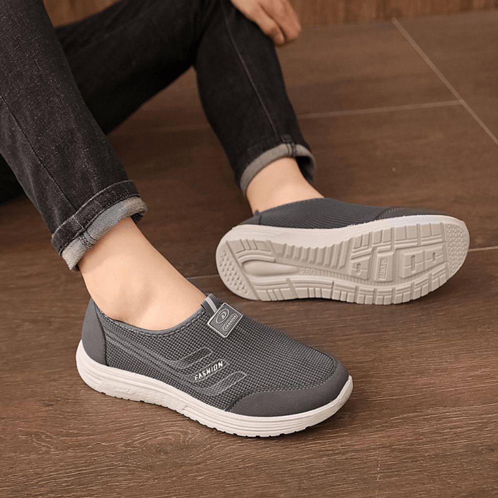 Atmungsaktive Bequeme Slip-On-Laufschuhe Für Herren Aus Strickstoff