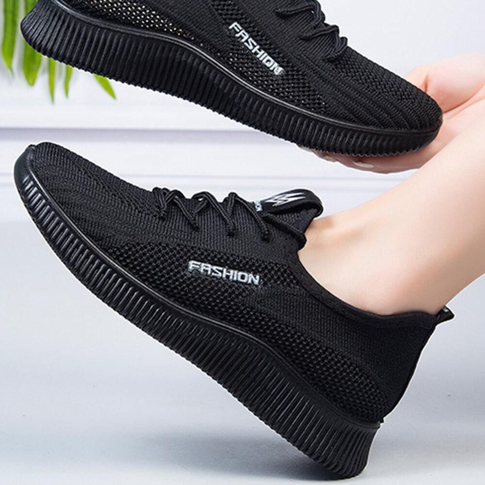 Atmungsaktive Schnürschuhe Für Damen Leichte Lässige Sportschuhe