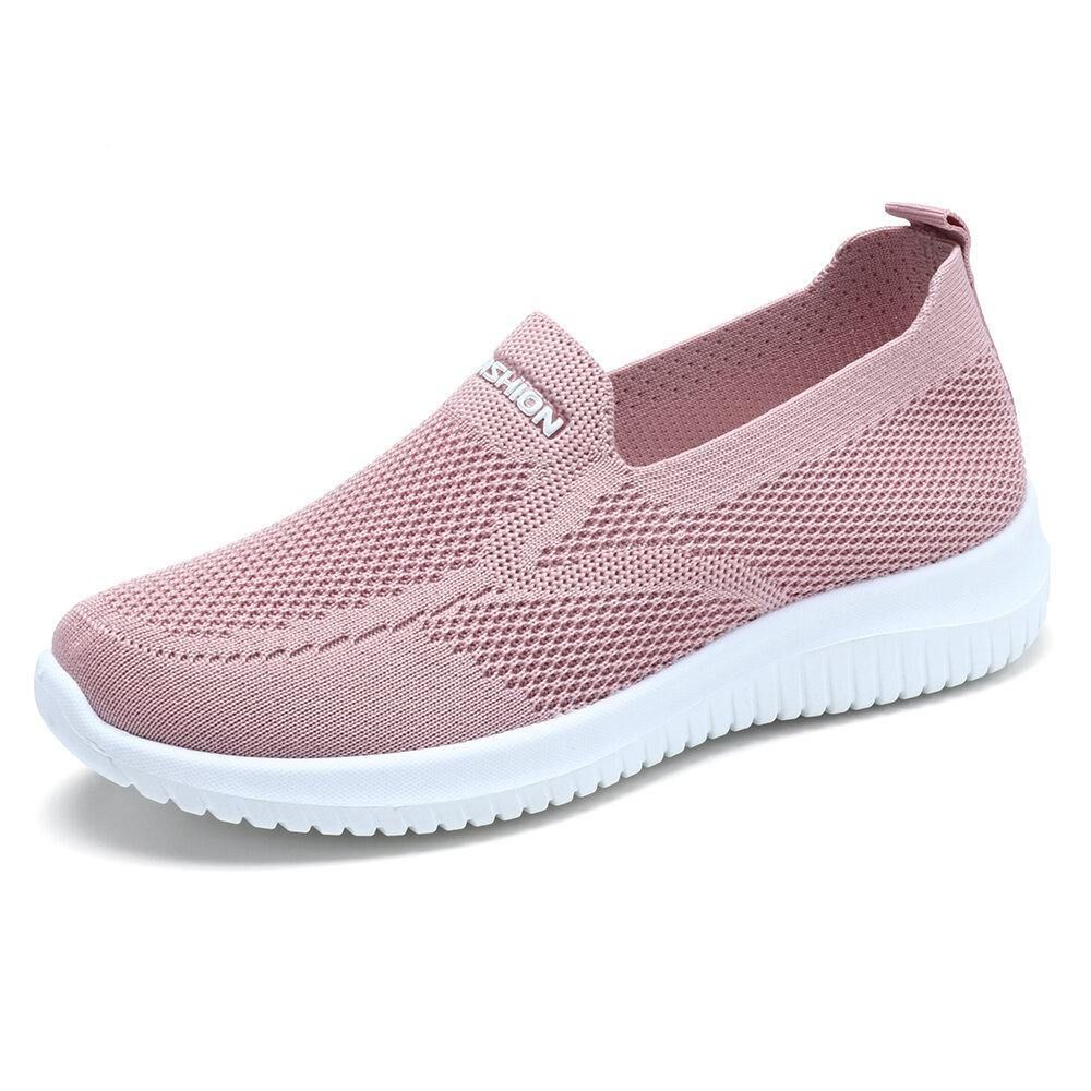 Damen Mesh Closed Toe Lazy Slip On Lässige Wanderschuhe