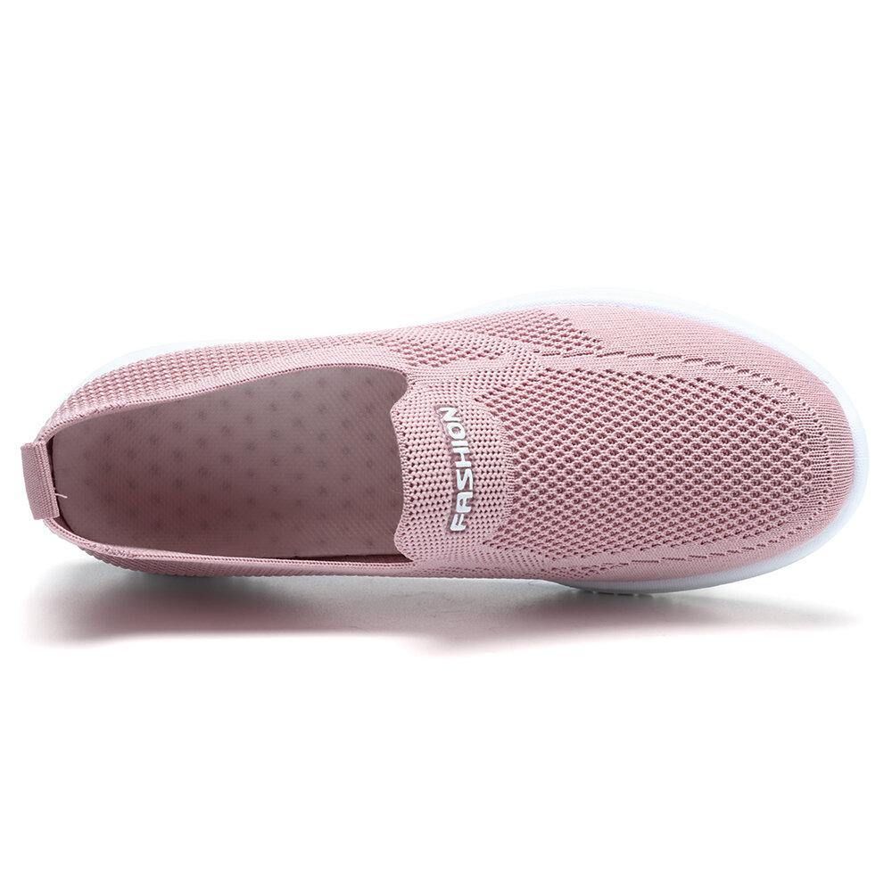 Damen Mesh Closed Toe Lazy Slip On Lässige Wanderschuhe