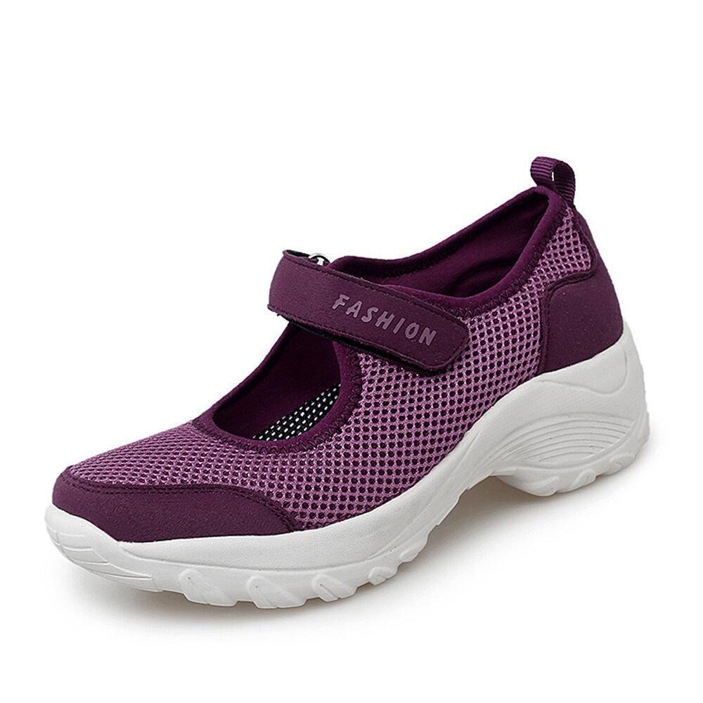 Frauen Große Atmungsaktive Mesh-Plattform Outdoor-Sportschuhe