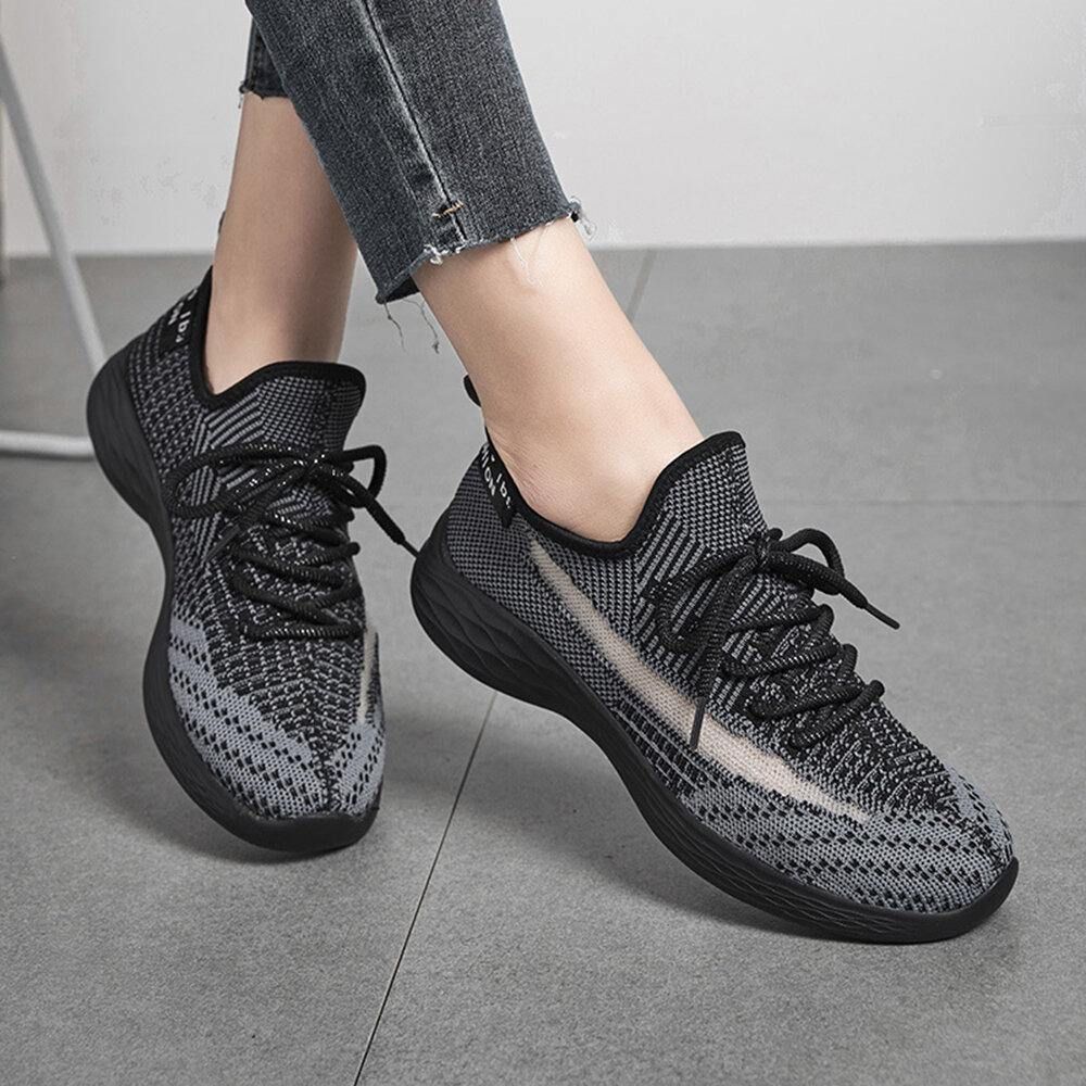 Große Damen-Trainer Atmungsaktive Mesh-Schnürschuhe