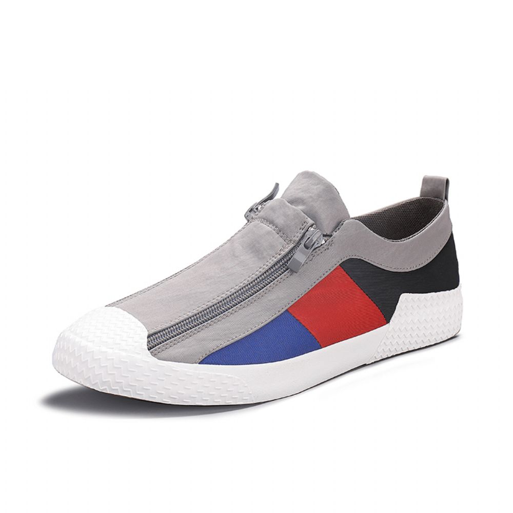 Herren Colorblock Bequemer Atmungsaktiver Reißverschluss Casual Canvas Sneakers