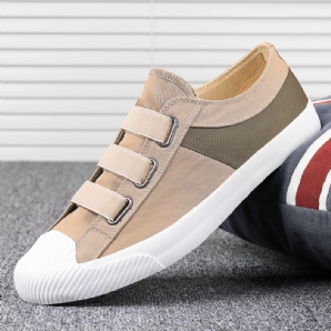 Herren Colorblock Bequemes Atmungsaktives Elastikband Zum Hineinschlüpfen Lässige Tägliche Canvas-Sneakers