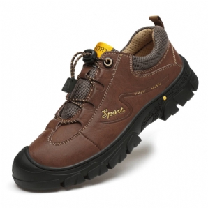 Herren Echtes Leder Rutschfeste Elastische Spitze Lässige Outdoor-Wanderschuhe