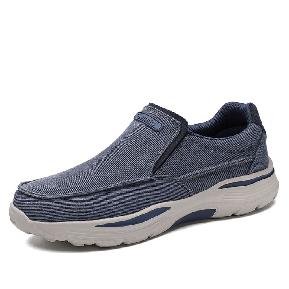 Herren Sport Leichte Plattform Bequeme Slip-On Lässige Denim Sneakers