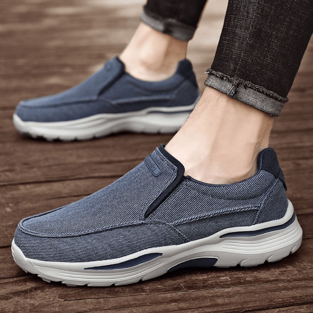 Herren Sport Leichte Plattform Bequeme Slip-On Lässige Denim Sneakers