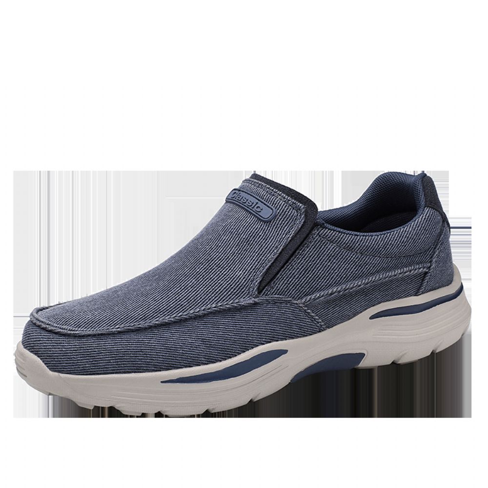 Herren Sport Leichte Plattform Bequeme Slip-On Lässige Denim Sneakers