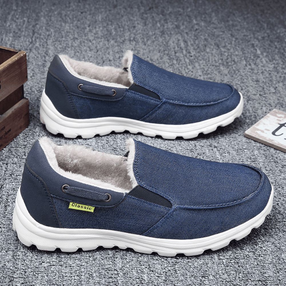 Herren Stitching Cloth Warm Comfy Elastic Slip-On Sport Casual Flache Schuhe