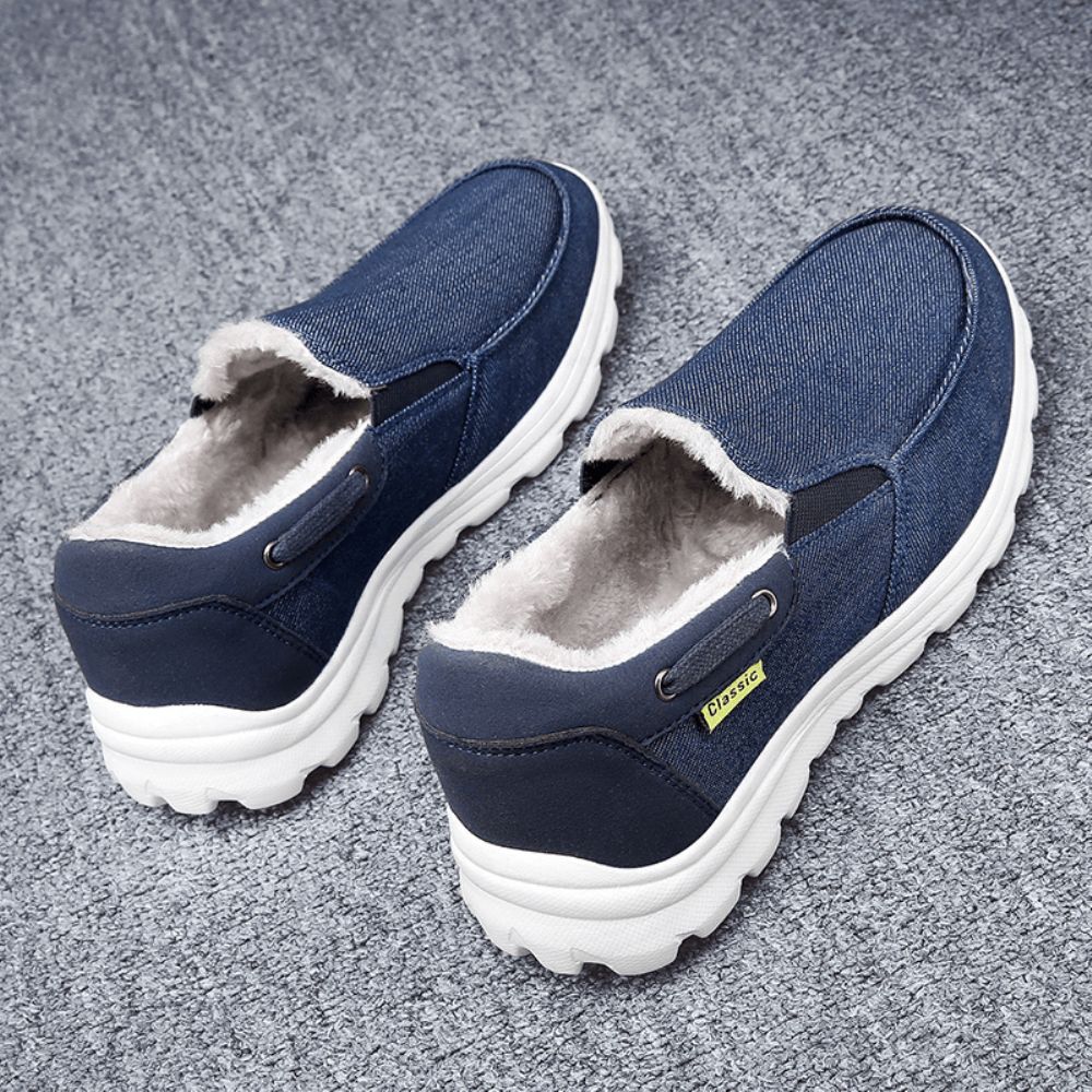 Herren Stitching Cloth Warm Comfy Elastic Slip-On Sport Casual Flache Schuhe