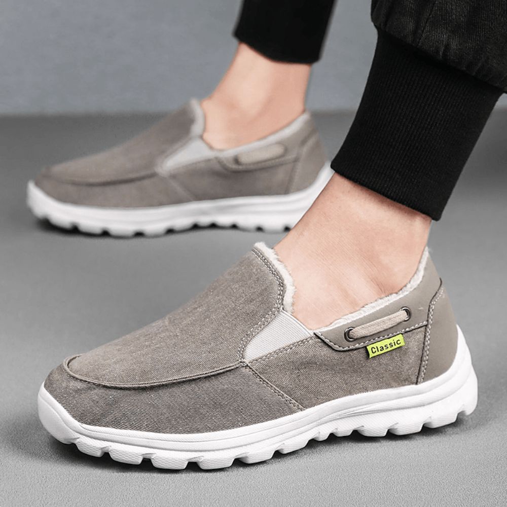 Herren Stitching Cloth Warm Comfy Elastic Slip-On Sport Casual Flache Schuhe